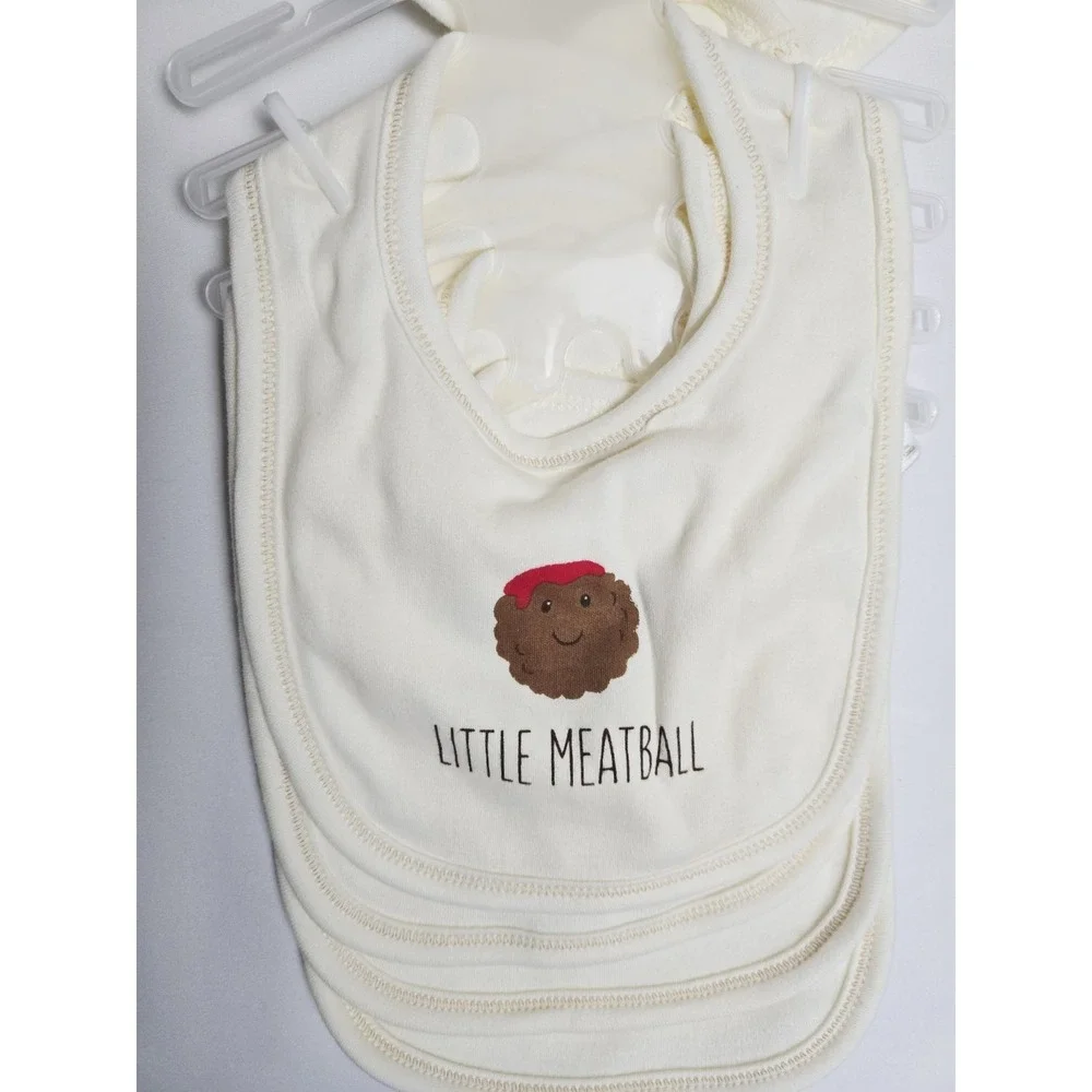 Touched by Nature Baby Organic Cotton Bibs 5pk Muffin Pizza My Heart